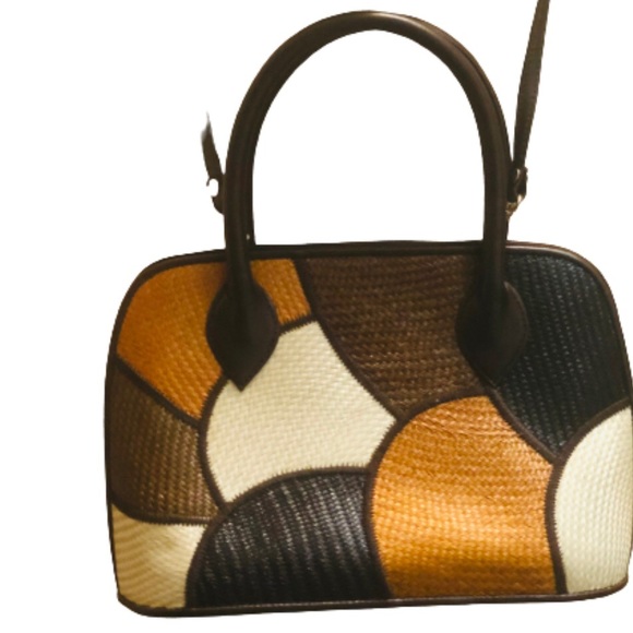 Le Sac-Vtg hand woven patchwork handbag. - Picture 7 of 7